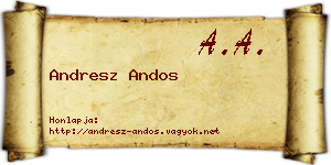 Andresz Andos névjegykártya
